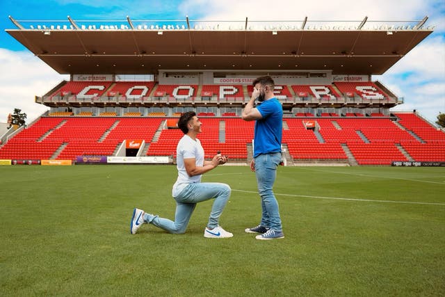 <p>Australian footballer Josh Cavallo, openly gay player, propose to his partner on pitch of Adelaide United’s Coopers Stadium </p><p></p>