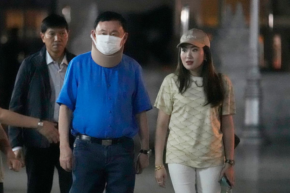 Former Thai leader Thaksin makes first public appearances after release from detention