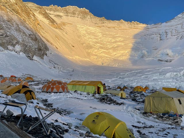 <p>Mountaineer’s tents at Camp 2 of Mount Everest</p>