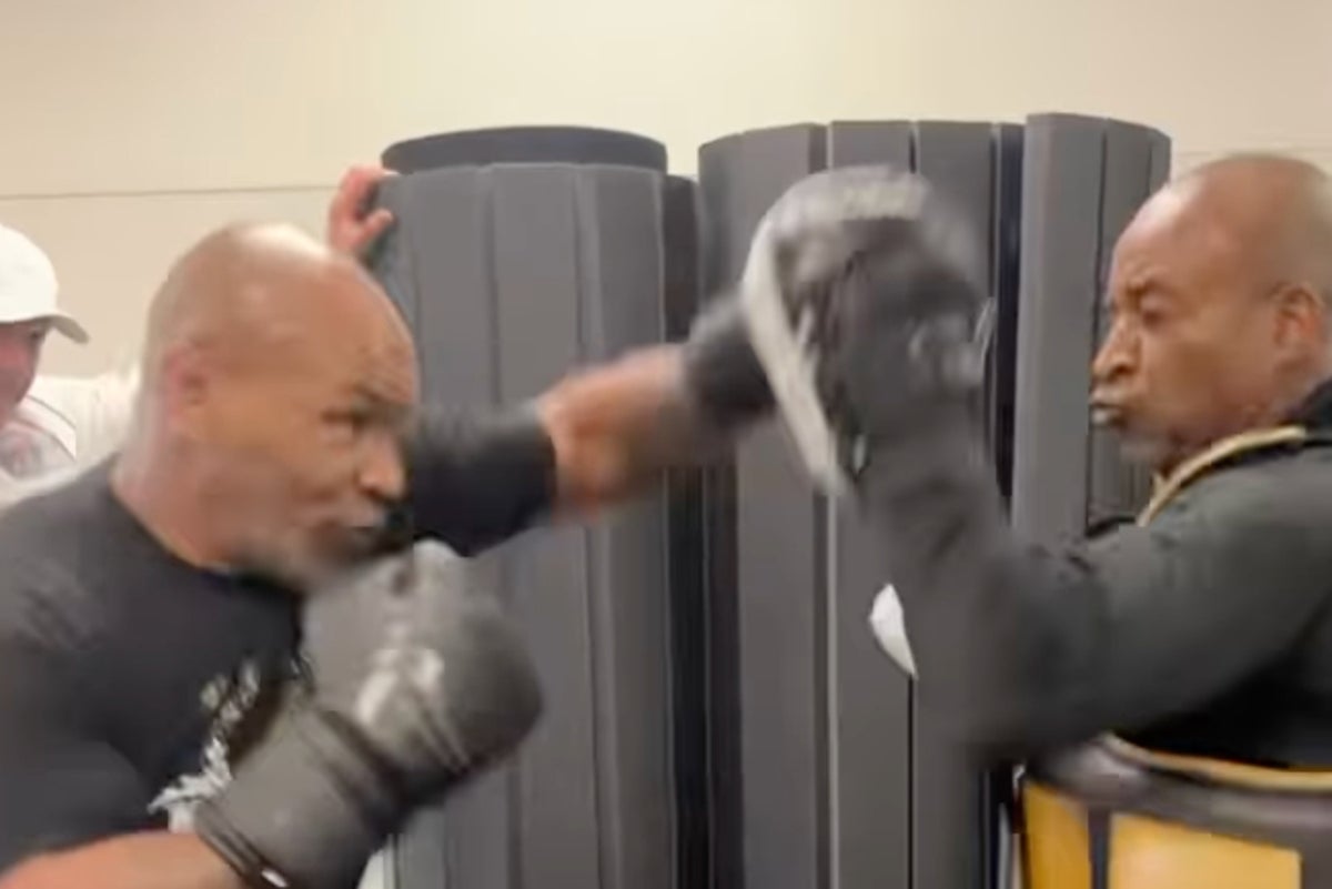Mike Tyson shows off power and speed as training for Jake Paul fight begins