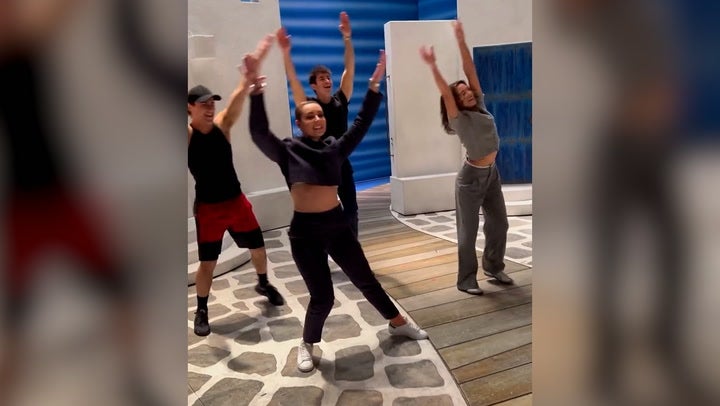 <p>Amy Dowden dances for first time after cancer treatment in new TV role.</p>