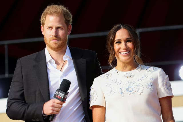<p>The Duke and Duchess of Sussex stepped down from their royal duties in January 2020</p>