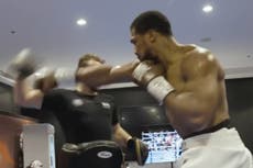 New footage shows Anthony Joshua practising exact punch that knocked out Francis Ngannou