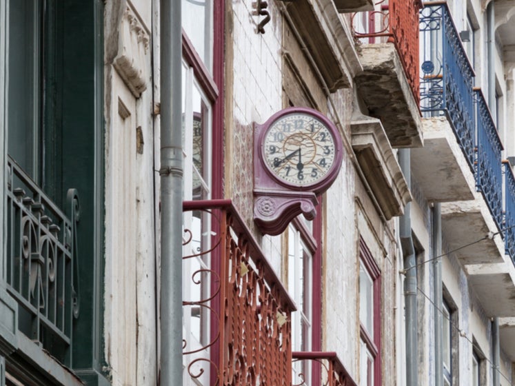 Colourful balconies give Lisbon’s Rua da Boavista a vibrant look