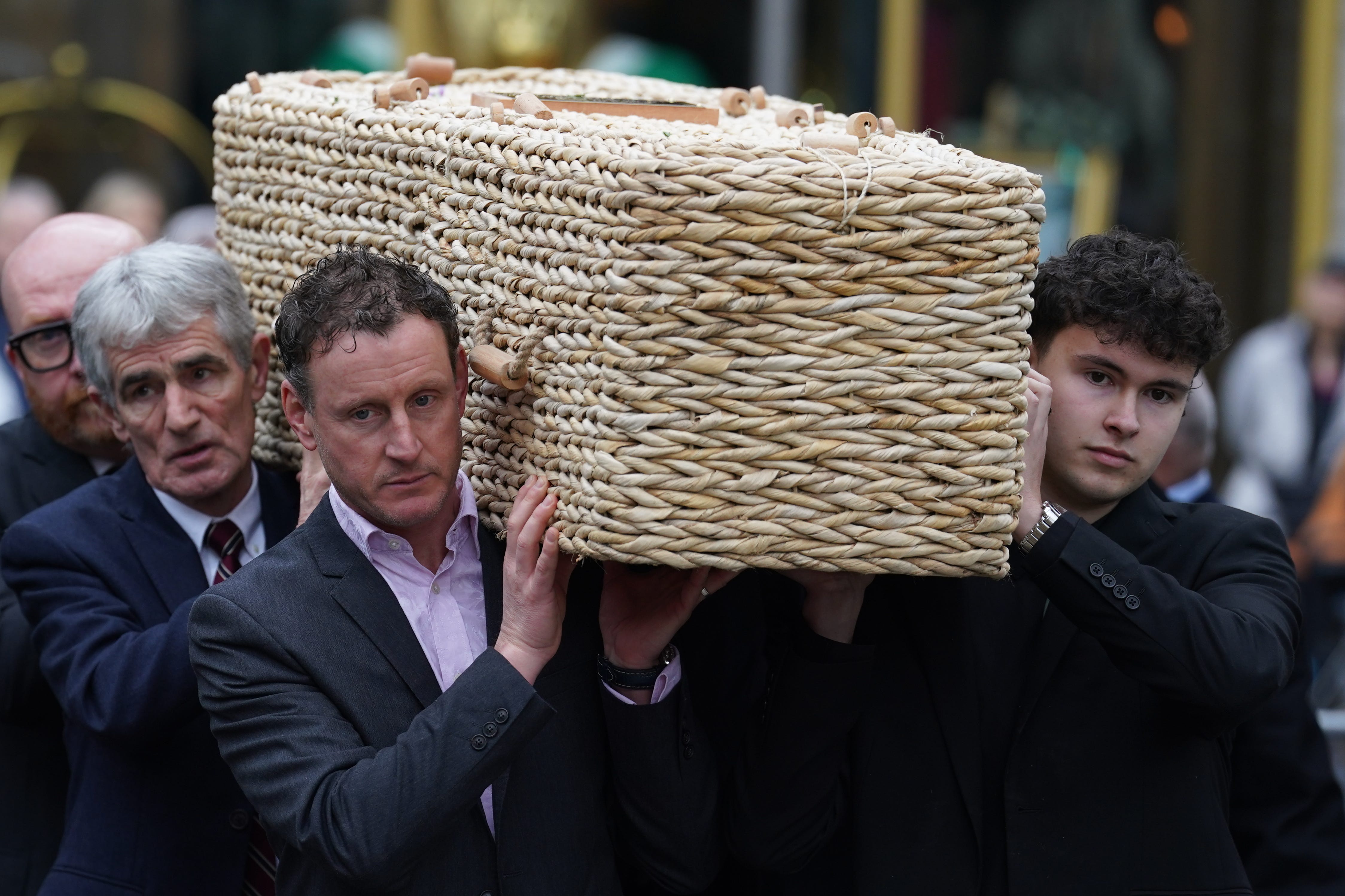 The coffin of Charlie Bird (Brian Lawless/PA)