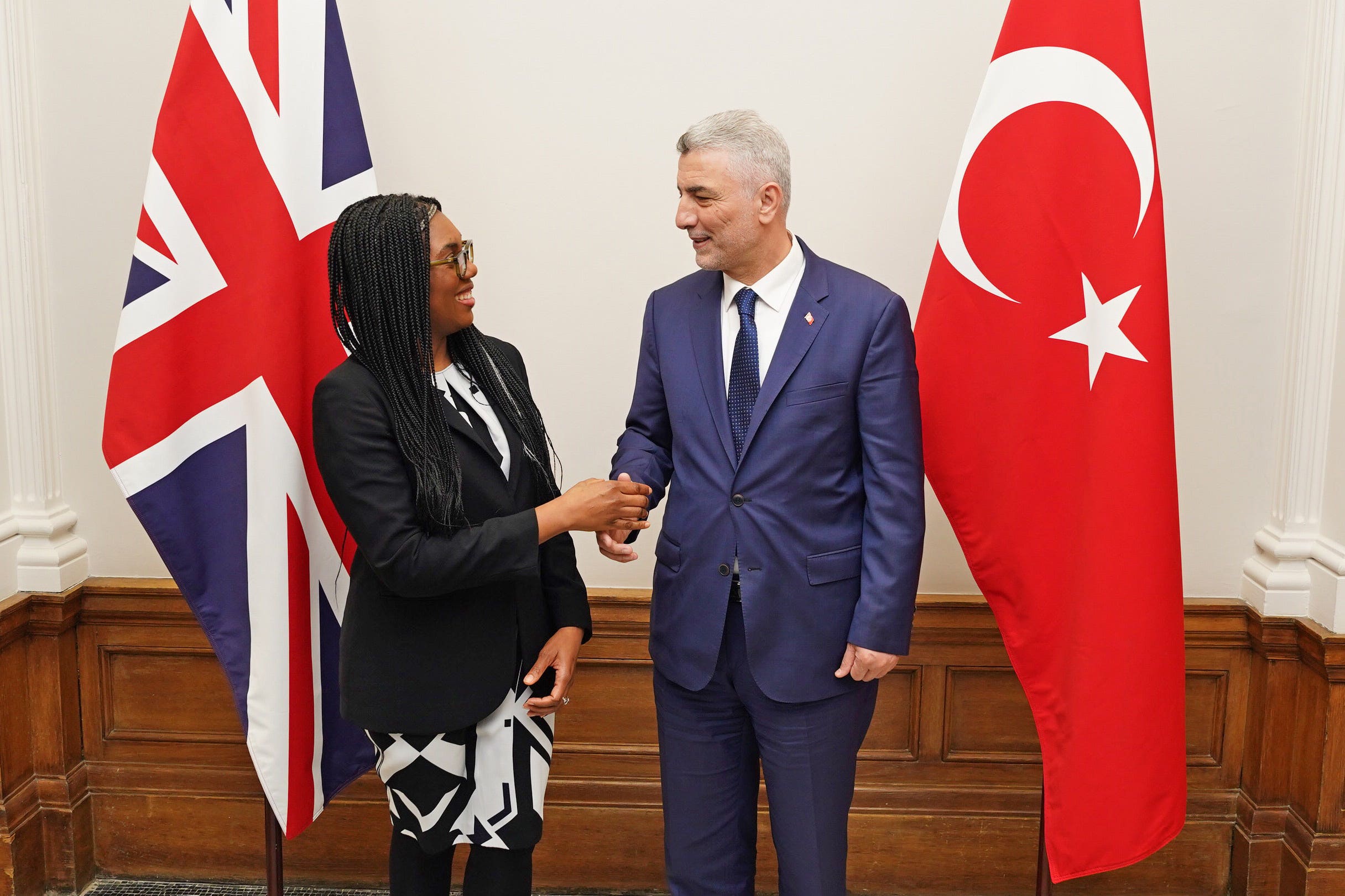 Kemi Badenoch and her Turkish counterpart Omer Bolat launched talks on a new free trade agreement on Thursday (Jordan Pettitt/PA)