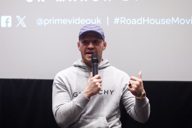<p>Conor McGregor at an exclusive London screening of Road House</p>