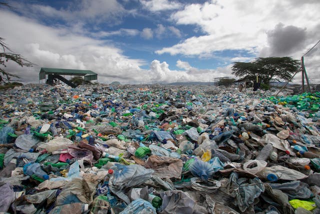 <p>A mound of plastic waste scavenged from various environments including river channels and dump sites sit in the yard at T3 (EPZ) Limited, a recycling and repurposing factory in Athi River town, Machakos county on November 13, 2023</p>