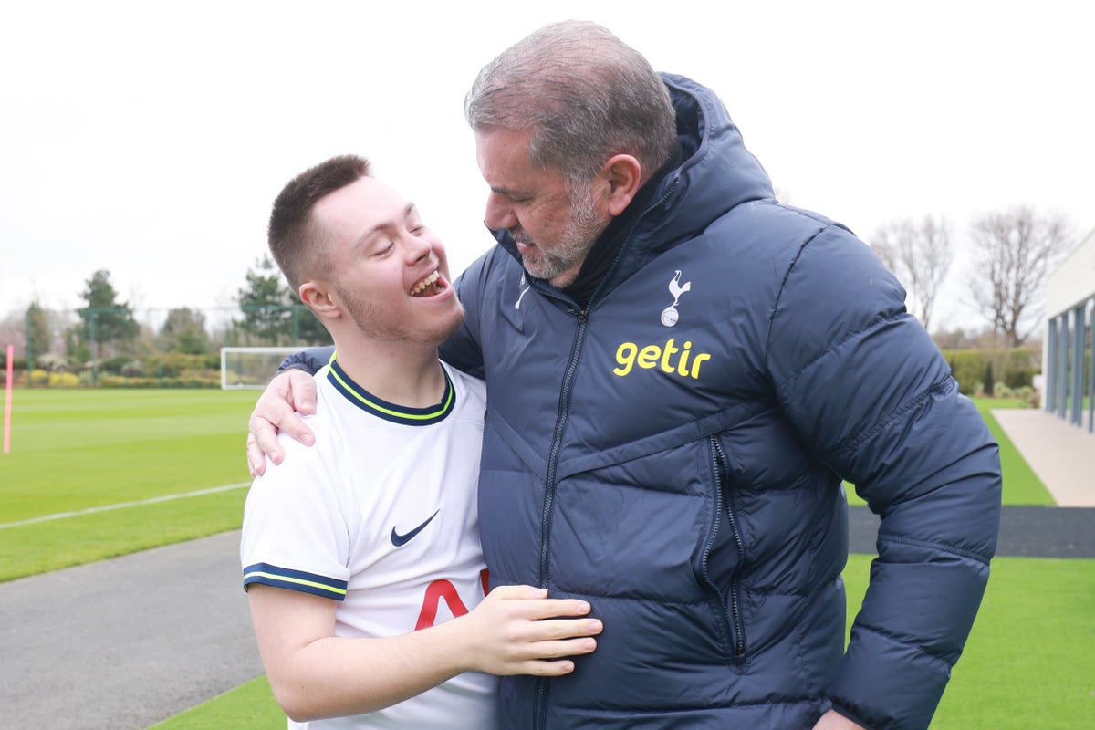 Ange Postecoglou enjoys Tottenham fans’ visit for Down Syndrome Awareness Week