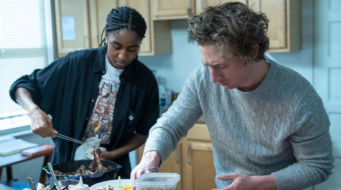 Ayo Edebiri and Jeremy Allen White as Sydney and Carmy in ‘The Bear’