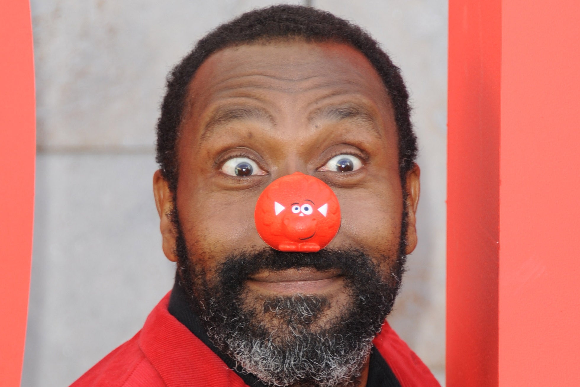 Lenny Henry celebrating 25 years of Red Nose Day in 2013