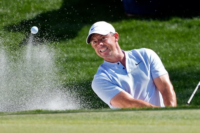 Rory McIlroy slumped eight shots off the lead at the halfway stage of the Players Chamionship (Marta Lavandier/AP)
