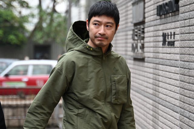 <p>Hong Kong actor Gregory Wong enters the West Kowloon court in Hong Kong</p>