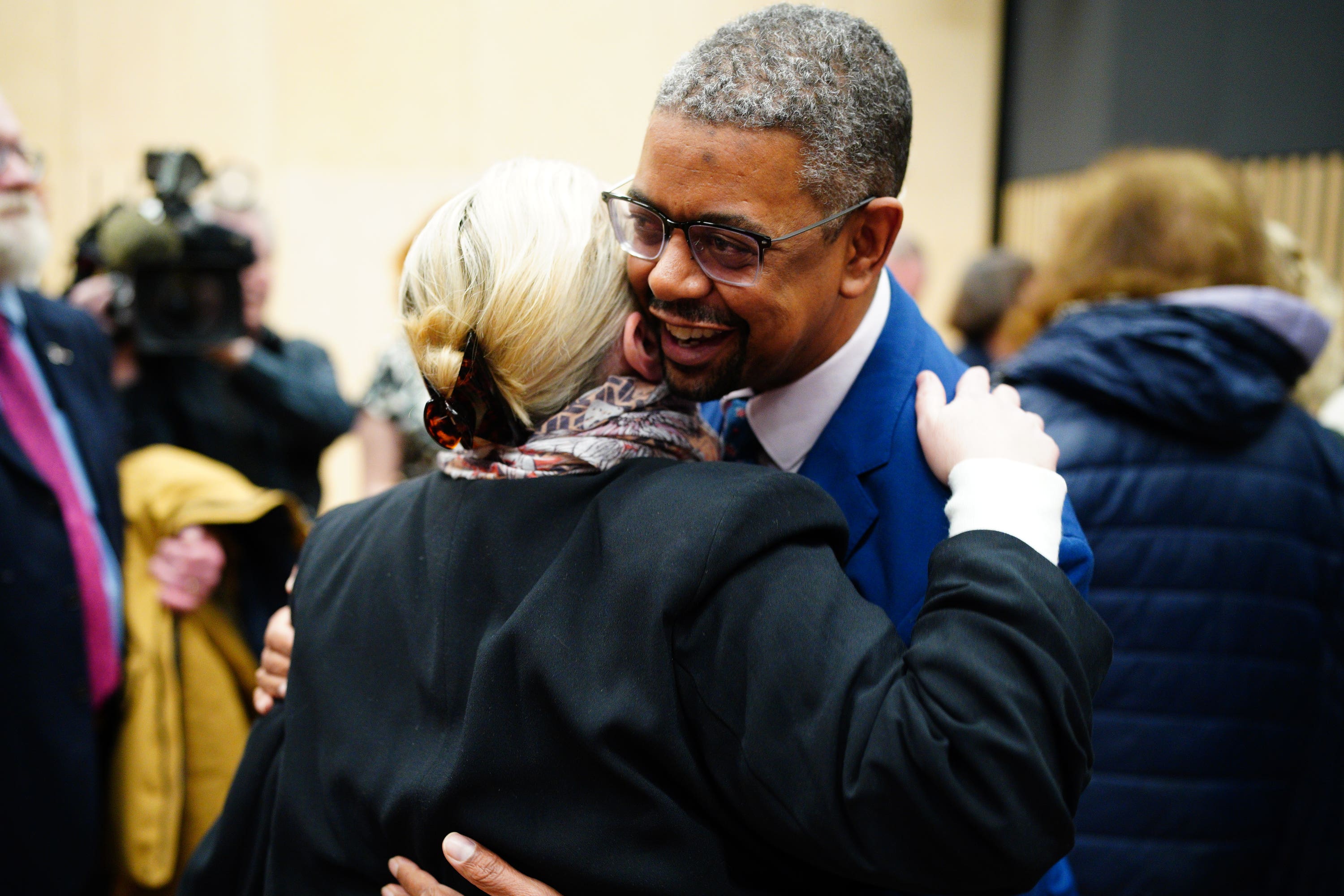 Gething is congratulated by Labour supporters after his leadership contest win