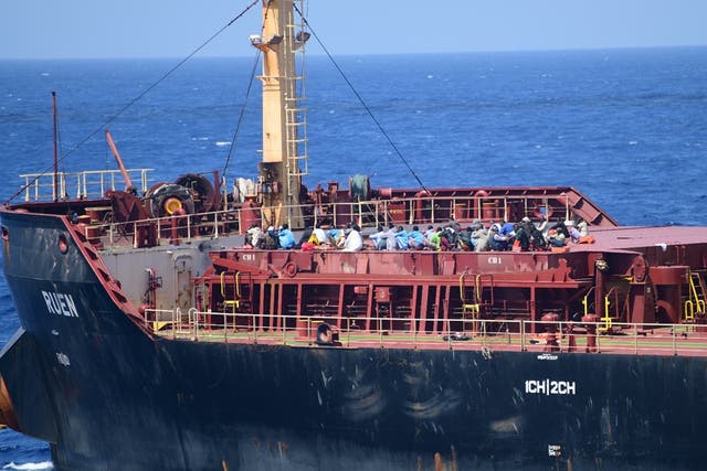 <p>Indian navy saves 17 crew members of MV Ruen from Somali pirates</p>