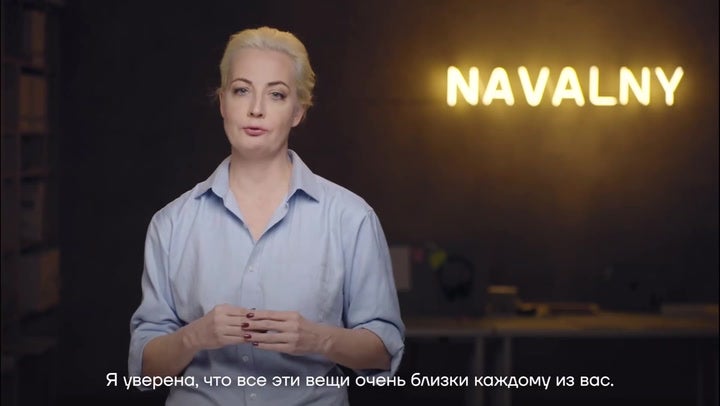 <p>Alexei Navalny’s wife issues defiant election message to Putin at Hungarian rally.</p>