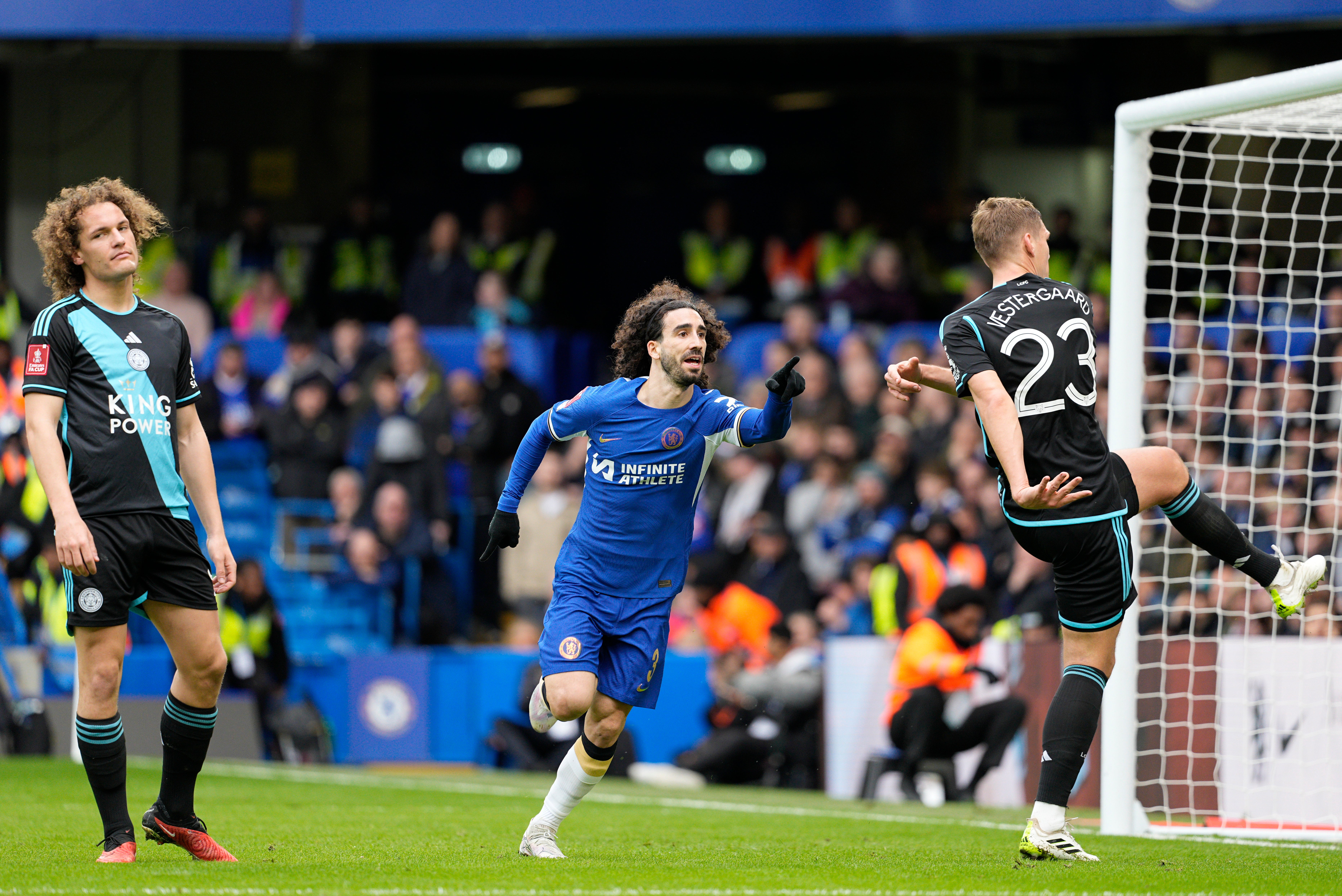 Marc Cucurella celebrates after putting Chelsea in front