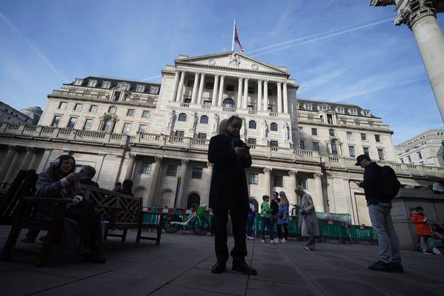 <p>Members of the BoE’s Monetary Policy Committee (MPC), who make the decision on rates, will be keeping a keen eye on Wednesday’s inflation figure, (Yui Mok/PA)</p>