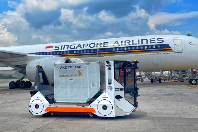 <p>The Aurrigo machines have been tested at Changi Airport in Singapore </p>