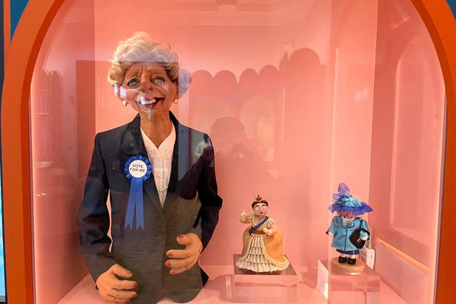 <p>Baroness Thatcher, represented here by a Spitting Image style puppet, was described as a ‘contemporary villain’ </p>