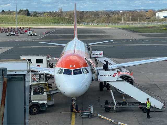 <p>easyJet Airbus A320 at Birmingham airport</p>