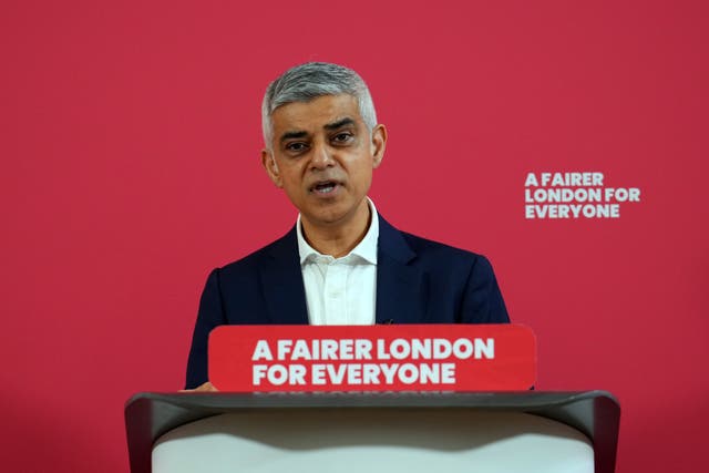 <p>Mayor of London Sadiq Khan at the launch of his re-election campaign</p>