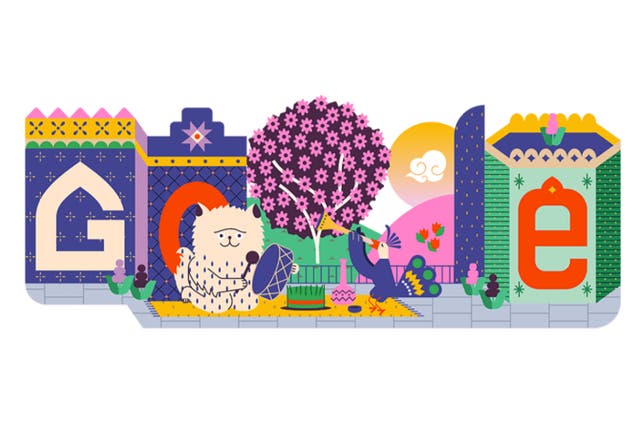 <p>Guest illustration Pendar Yousefi created 19 March’s Google Doodle celebrating Nowruz </p>
