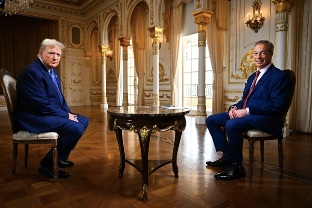 <p>Donald Trump gave a sit-down interview with Nigel Farage airing on Tuesday </p>