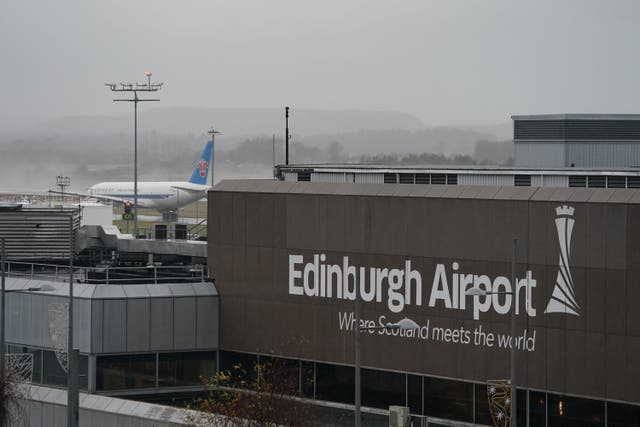 <p>Edinburgh Airport security staff stopped Captain Lawrence Russell from piloting a flight while ‘impaired through alcohol’ (Jane Barlow/PA)</p>