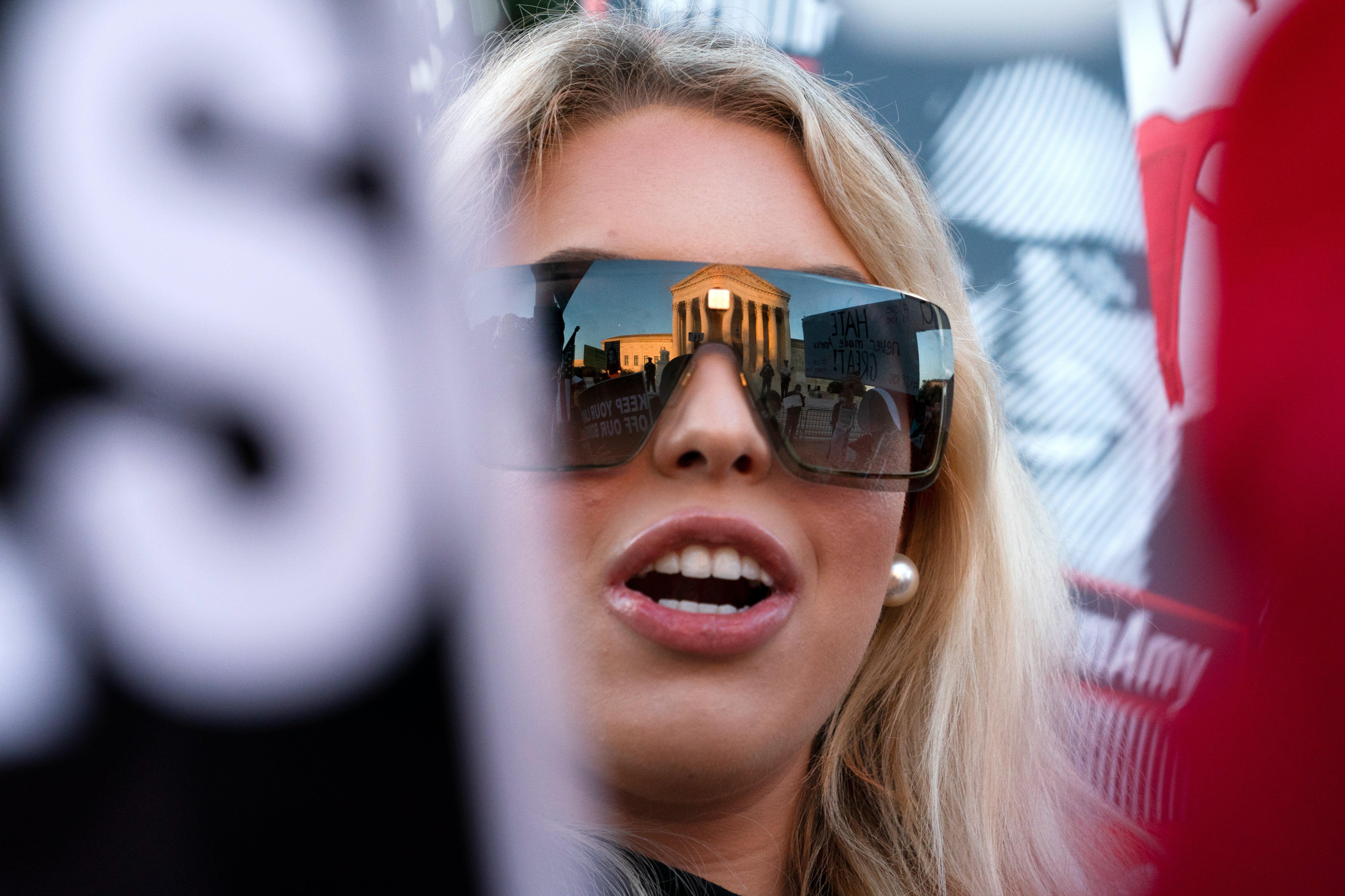 Isabella DeLuca appears outside the Supreme Court on Capitol Hill on 26 October 2020