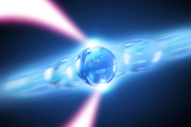 <p>An illustration of a phonon laser </p>