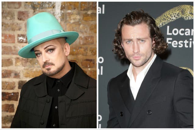 <p>Boy George (left) and Aaron Taylor-Johnson</p>