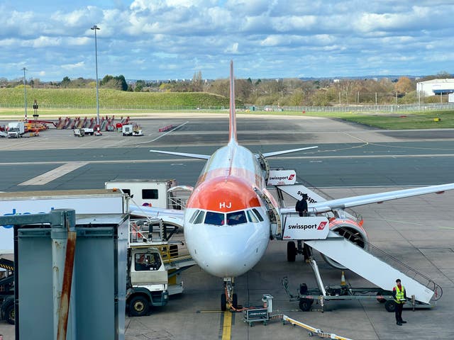 <p>Just arrived: an easyJet Airbus A320 at Birmingham airport</p>
