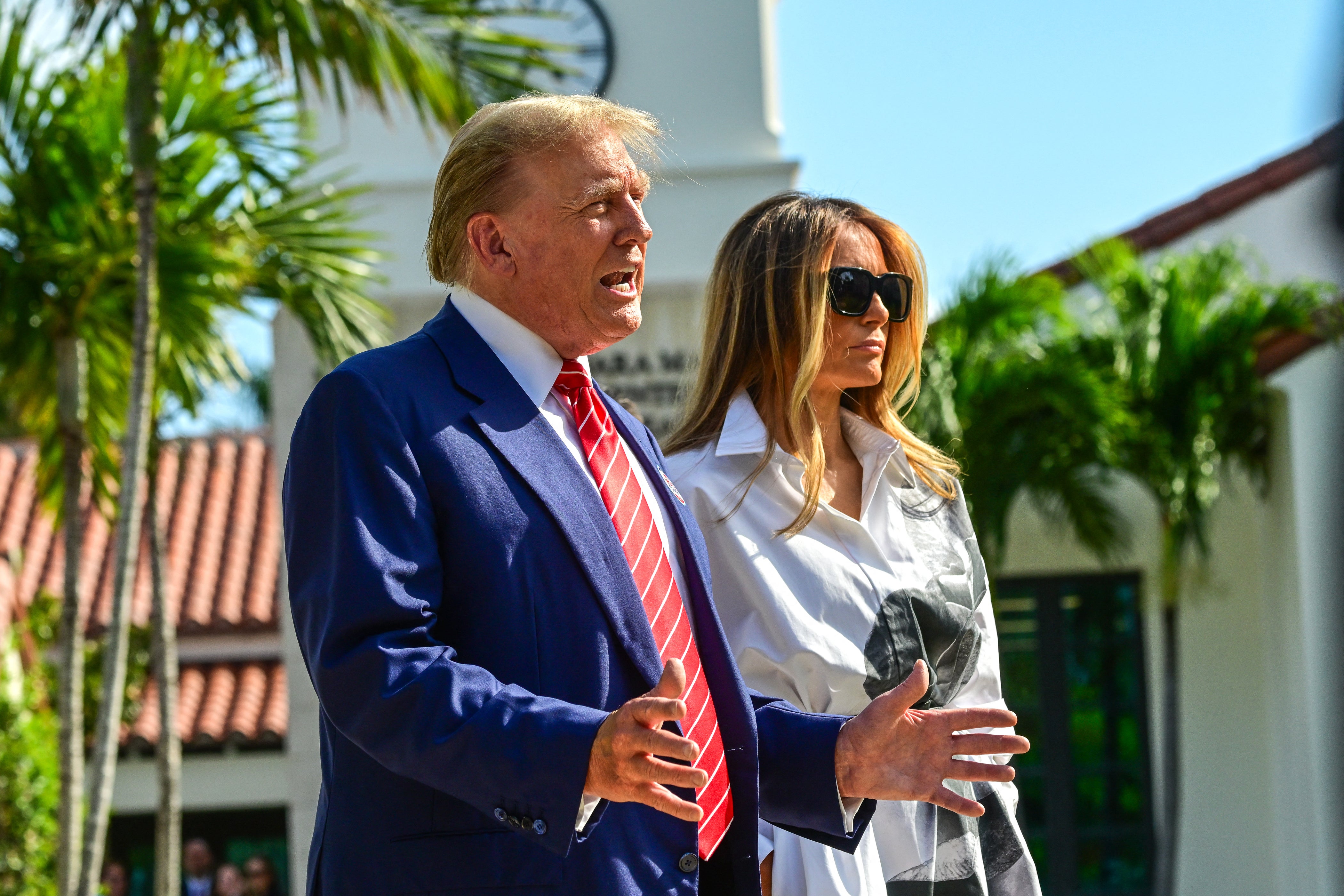 Donald and Melania Trump on a rare joint outing in Florida last month
