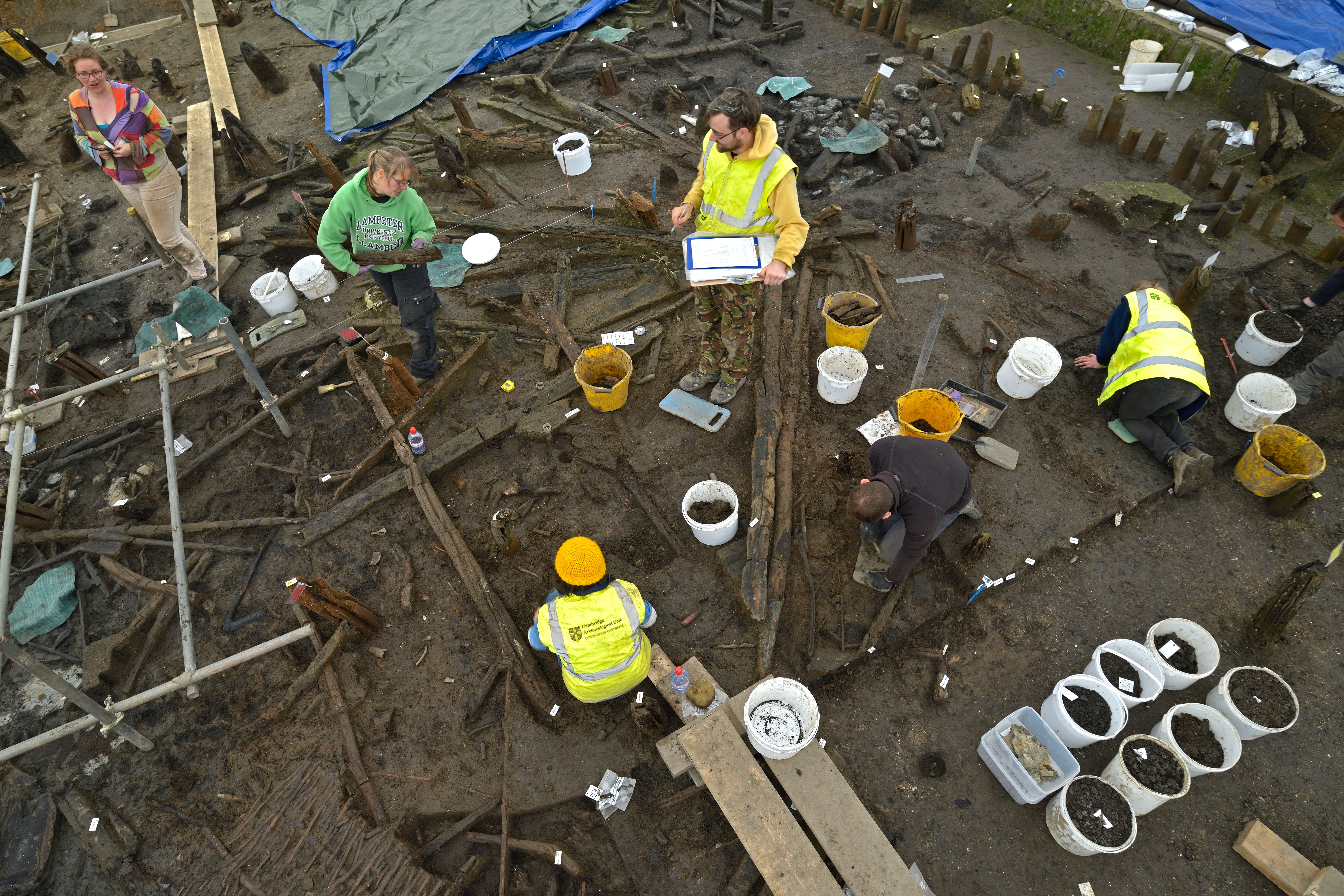 The Must Farm excavation site in Cambridgeshire (Cambridge Archaeological Unit/PA)