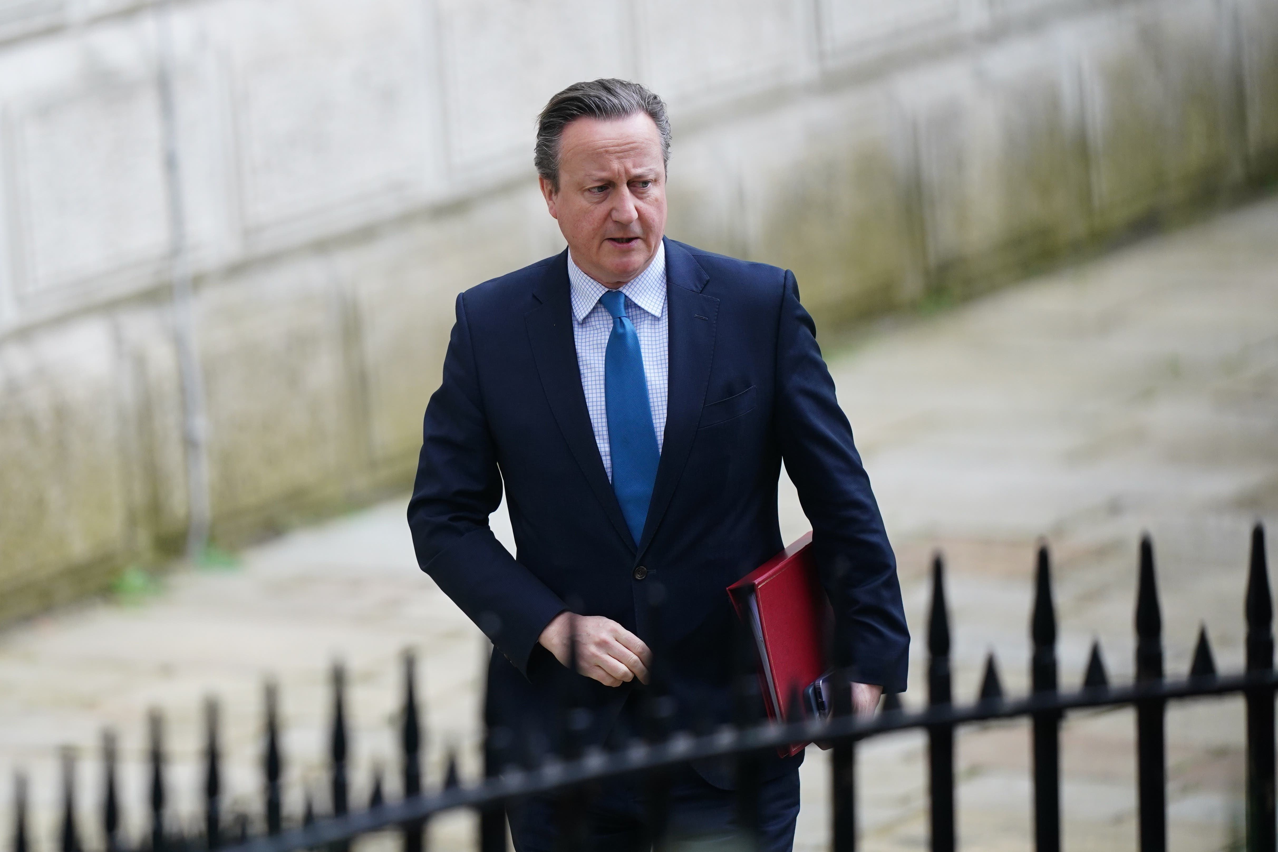 Foreign Secretary Lord David Cameron arriving in Downing Street (PA)