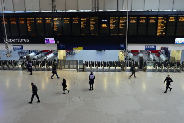 <p>London Waterloo during Aslef’s previous strike in January 2024 </p>