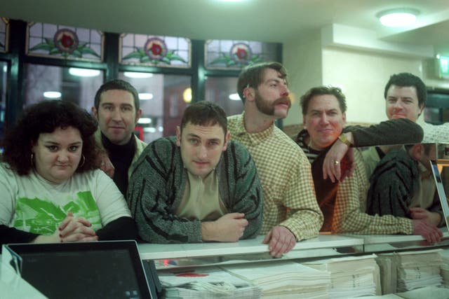 <p>The Mary Wallopers: (From left to right) Róisín Barrett, Ken Mooney, Andrew Hendy, Sean McKenna, Charles Hendy, and Finnian O’Connor </p>