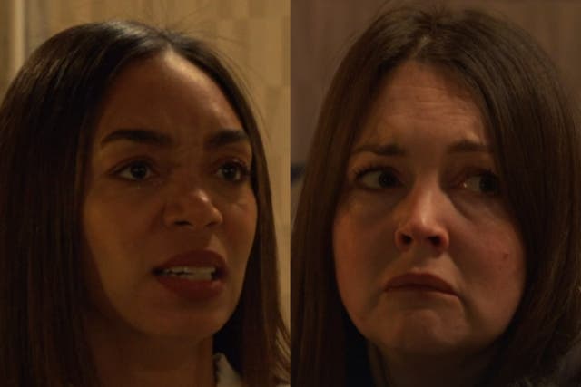 <p>Chelsea and Stacey on EastEnders</p>