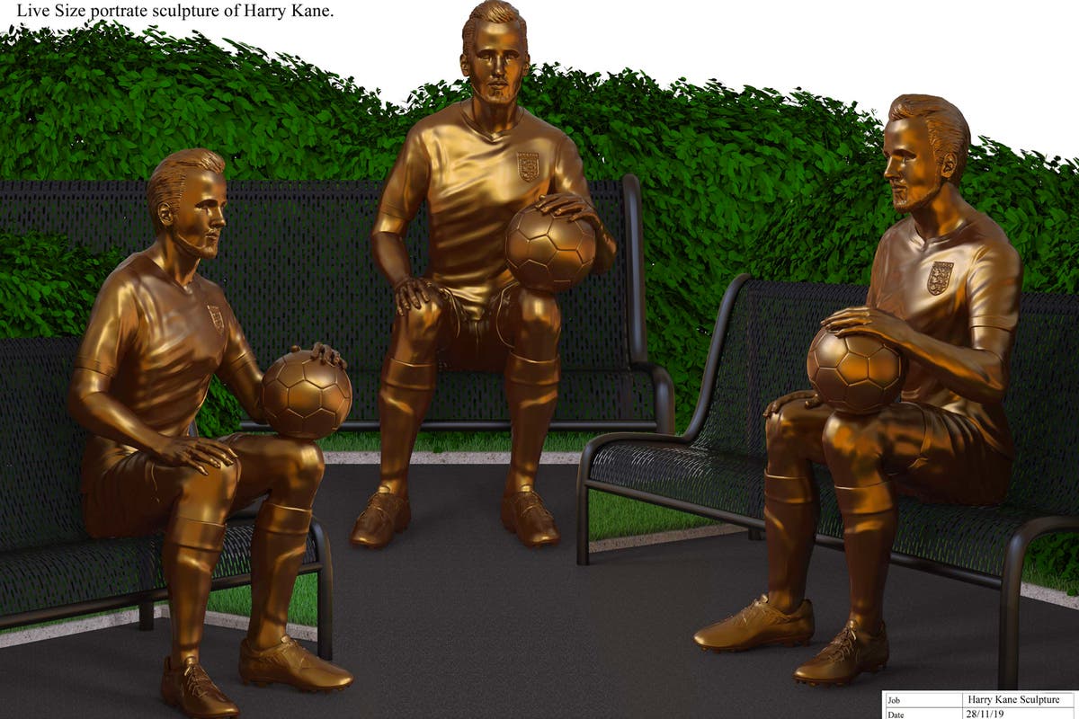 Harry Kane&rsquo;s &pound;7,200 statue finally revealed after being hidden away for years
