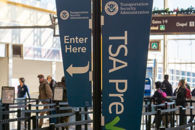 <p>TSA Precheck line in an airport </p>