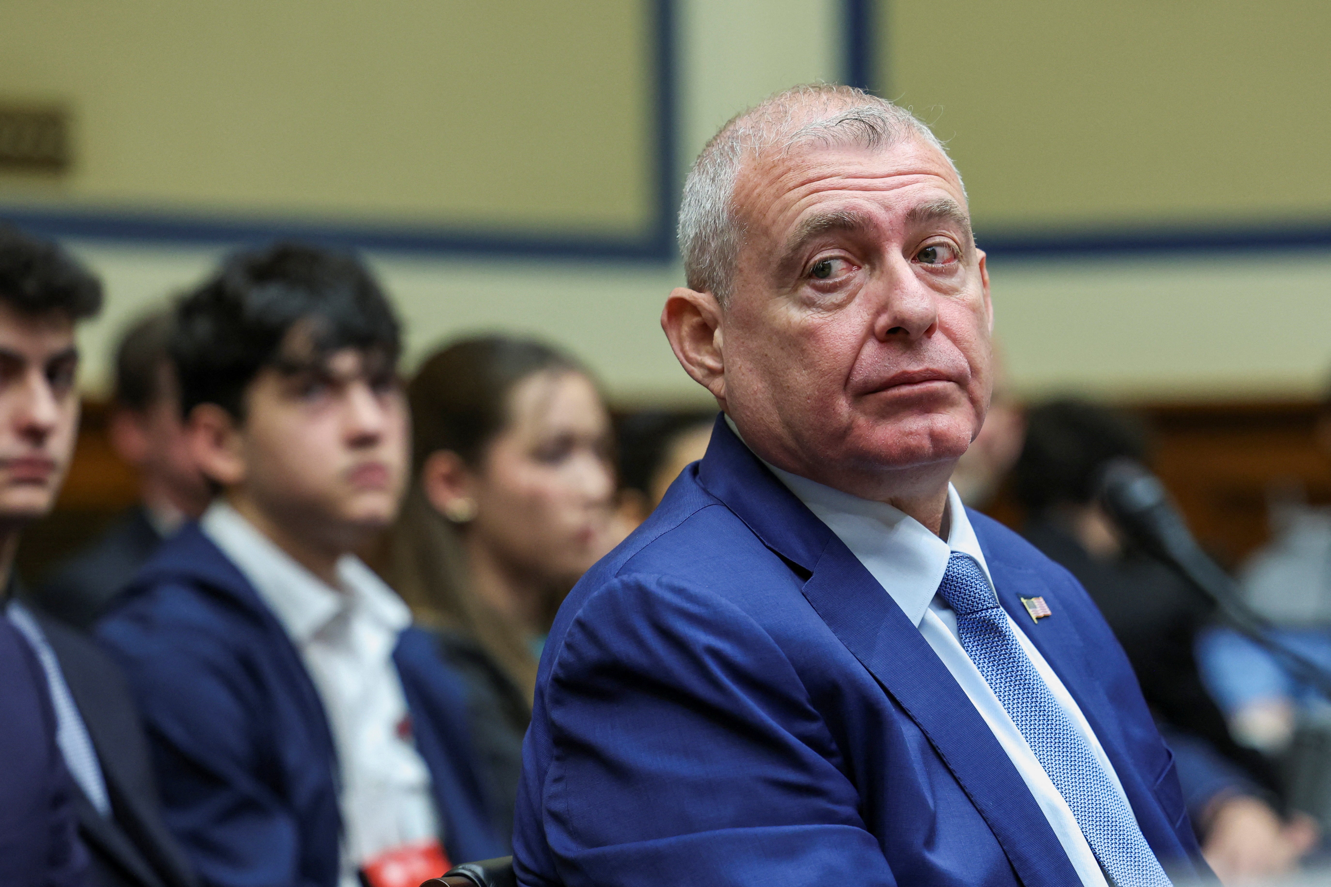 Lev Parnas, Ukrainian-American businessman and a former associate of Rudy Giuliani, sits to testify before a House Oversight and Accountability Committee
