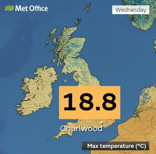 The damp forecast comes after the UK experienced temperatures topping 18C on the first day of spring