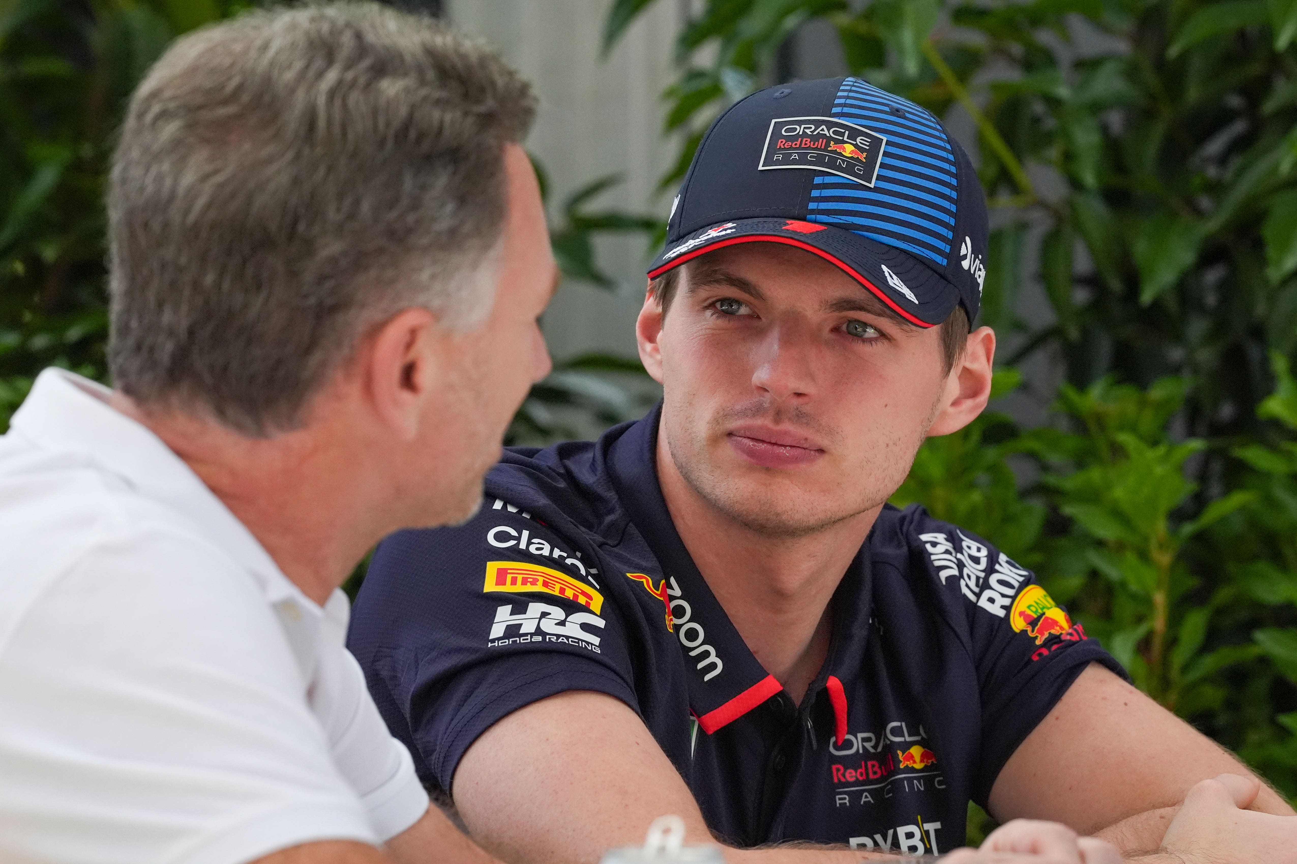 Max Verstappen (right) with Red Bull team principal Christian Horner in Australia on Thursday