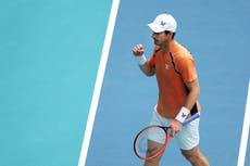 ‘I’m not a robot’: Andy Murray laughs his way through win over Matteo Berrettini in Miami