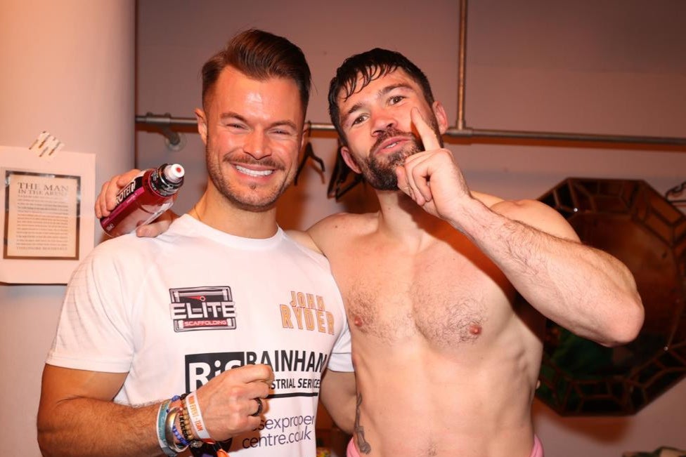 Lawrence with former interim world boxing champion John Ryder