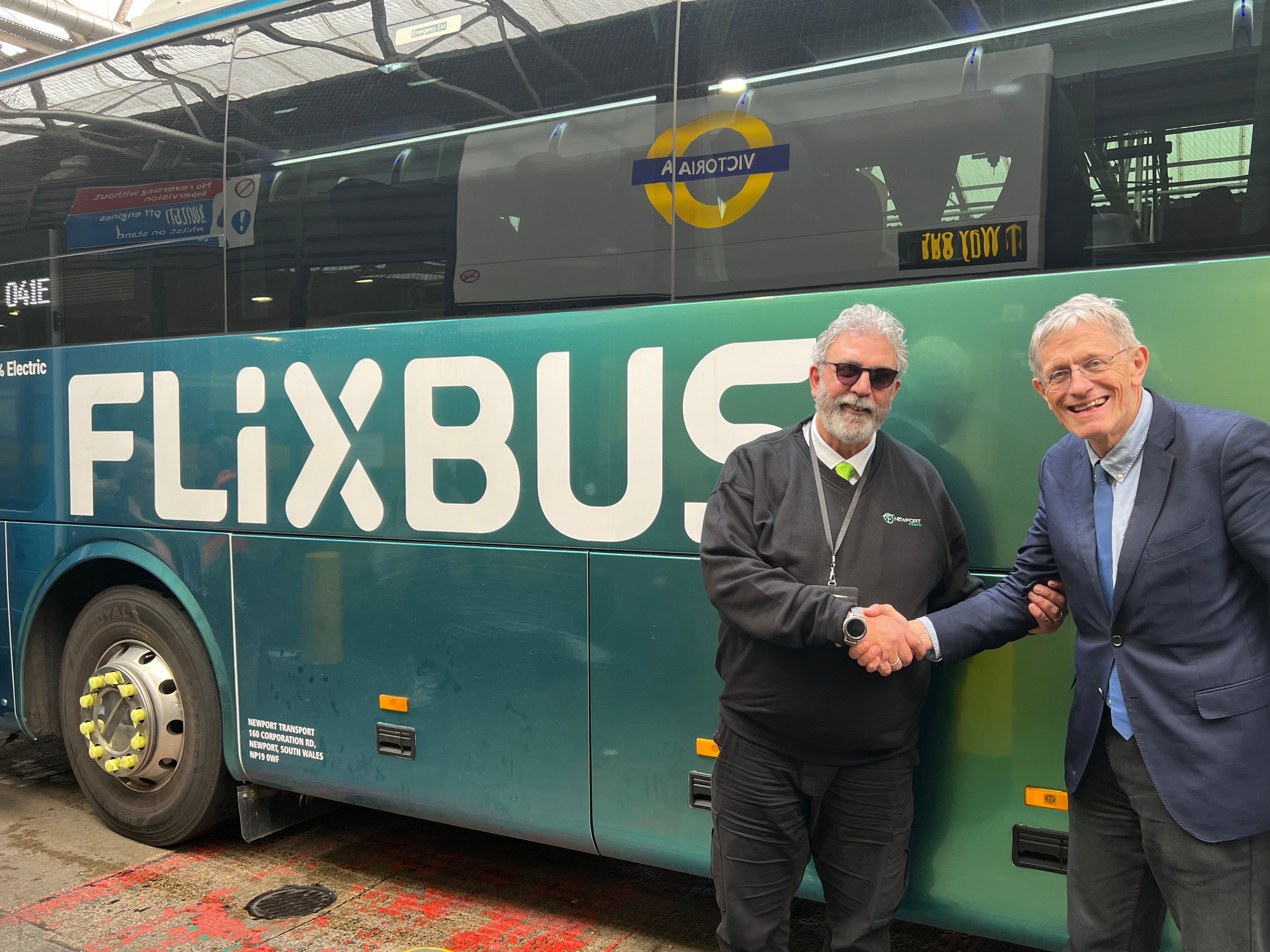 Safe arrival: FlixBus driver Francesco (left) with Simon Calder