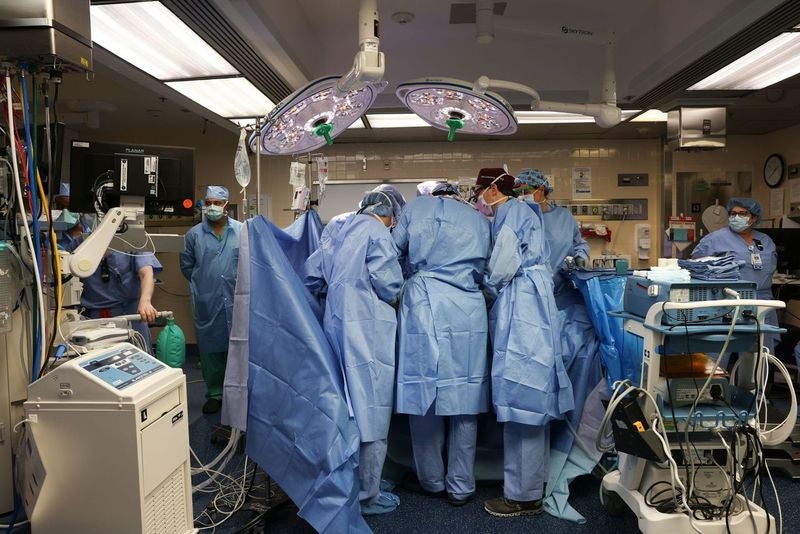 It took surgeons four hours to perform the groundbreaking transplant