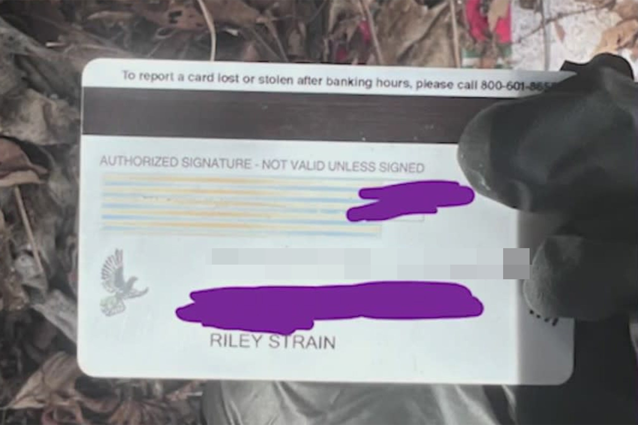 Riley Strain’s debit card was found by two TikTokkers on Sunday
