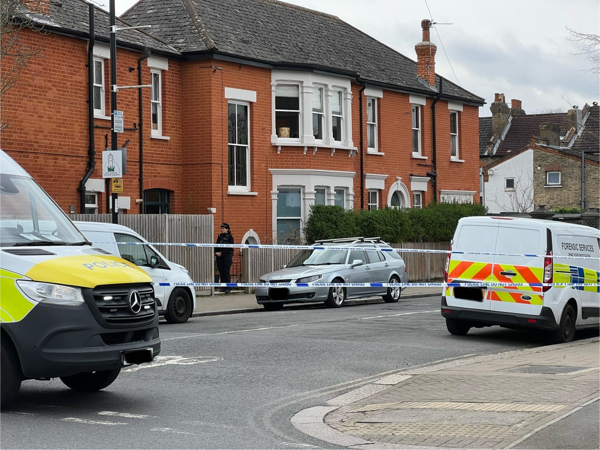 Police have cordoned off an area in Staplehurst Road, Hither Green
